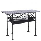 ALPHA CAMP Portable Adj. Folding Camping Table Bla
