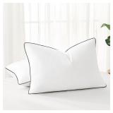DOWNSTORIA Queen Feather Down Pillows 2pk