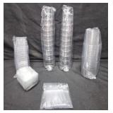 Mixed lot of Clear Disposable Cups  Straws