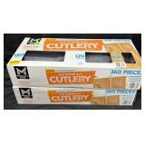 2- 360pc. Boxes of Clear Plastic Cutlery