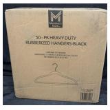 50pk. Heavy Duty Rubberized Hangers, Black