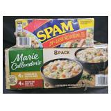 Spam 8 cans. Marie Calender's soup 8 count
