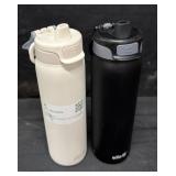 2- Ello Stainless Steel Sipper Bottles, Lids