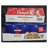Campbell's Cream of Mushroom soup 8 cans. Swanson