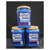 3- Maxwell House original roast coffee 43oz each