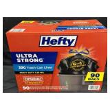 90ct. Box of Hefty 33-Gallon Ultra Strong Trash