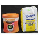 Dunkin original blend coffee 40oz. Domino Sugar