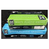 600ct. Box of White Plastic Knives