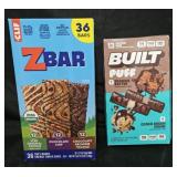 ZBar protein bars 36 count. Built protein bars 13