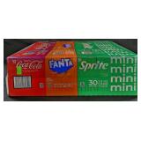 Cherry Coca-Cola, Fanta and Sprite mini's. 30