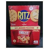 Ritz crackers 3lb box. Cheez-It crackers 45 count