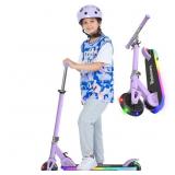 Rahmory Adj. Kick Scooter wLight-Up Wheels Purple