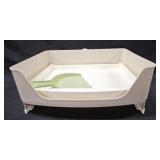 Beige Cat Litter Box w Scoop