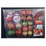 Classic Christmas Ornament Set 25pc RedGreenGold