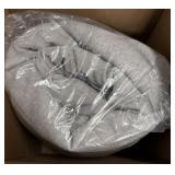 Gray Round Plush Pet Bed