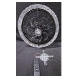 Crystal Ceiling Fan Round Black wRemote