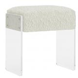 bitaycan White Vanity Stool Ottoman H18