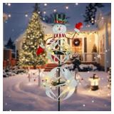 Afirst 36 Christmas Snowman Solar Wind Spinner