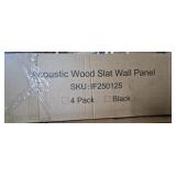 Acoustic Wood Slat Wall Panel Black 98x14x4 4pk
