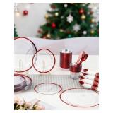 BESTVIP 350PC Red Disposable Dinnerware Set 50G