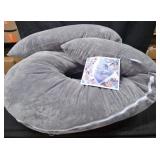 Queen Rose U-Shaped Pregnancy Body Pillow Gray