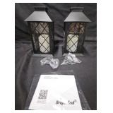 Bright Zeal Lanterns 2ct Black Metal LED