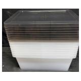 8- Small Clear Plastic Totes with Lids