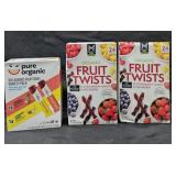 Pure Organic fruit bars 28 count. 2- Organic