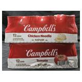 Campbell's chicken noodle soup 12 cans.