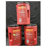3- Folgers Classic Roast coffee 43.5oz each