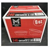 240ct. Box of 8oz. Translucent Plastic Containers