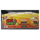 Hot and spicy chicken flavored Ramen noodle bowls