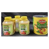 3- Mott's Applesauce 46oz each. Del Monte sliced