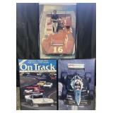 3 framed racing posters, 36' high