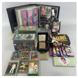 Group of Elvis Presley collectibles: cards,