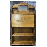 Vintage oak secretary desk with fitted interior