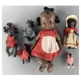 6 vintage dolls, 3'-11' high