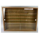 Wood and glass display cabinet, 2 sliding glass