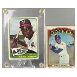 2 Hank Aaron baseball cards: 1965 Topps & 1972