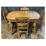 Hoosier Cabinet oak kitchen table & 4 chairs,