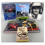 6 collectable racing books, hardback