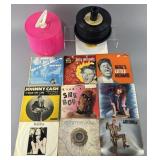 Collection of vintage 45's with Disk-Go-Case,