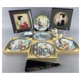 Group of oriental collectibles: 5 porcelain