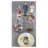 Group of decorated porcelain and figures, Royal