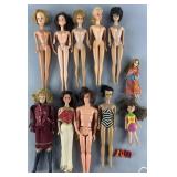 11 vintage dolls, Barbie, Mattel Tutti doll, 1978