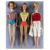 3 vintage Barbies, 1965 Mattel 'American Girl'