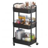 Sywhitta 3-Tier Rolling Plastic Utility Cart