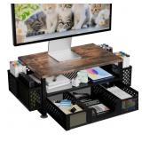 Simple Trending 2-Tier Desk Monitor Stand Brown