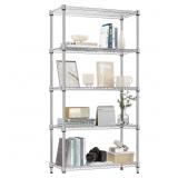 M MZG 5-Tier Metal Shelf Chrome 13.8D x 29.5W x 59