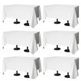 Winwingo 70x120 White Rectangular Table Cloth 6pk
